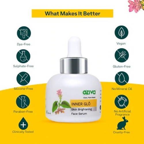 OZiva Plant Based Inner Glō Skin Brightening Face Serum